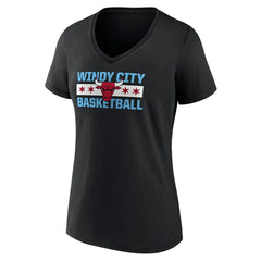 Black Chicago Bulls Women's Hometown Collection Windy City V-Neck T-Shirt sale | NBA