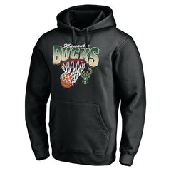 Black Milwaukee Bucks Balanced Floor Pullover Hoodie | NBA