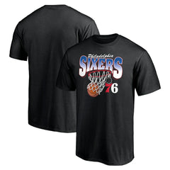 Black Philadelphia 76ers Balanced Floor T-Shirt | NBA