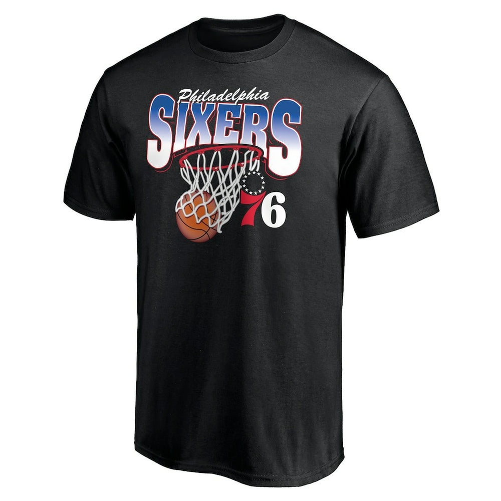 Black Philadelphia 76ers Balanced Floor T-Shirt | NBA