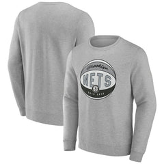 Gray Brooklyn Nets Hard Color Pullover Sweatshirt | NBA