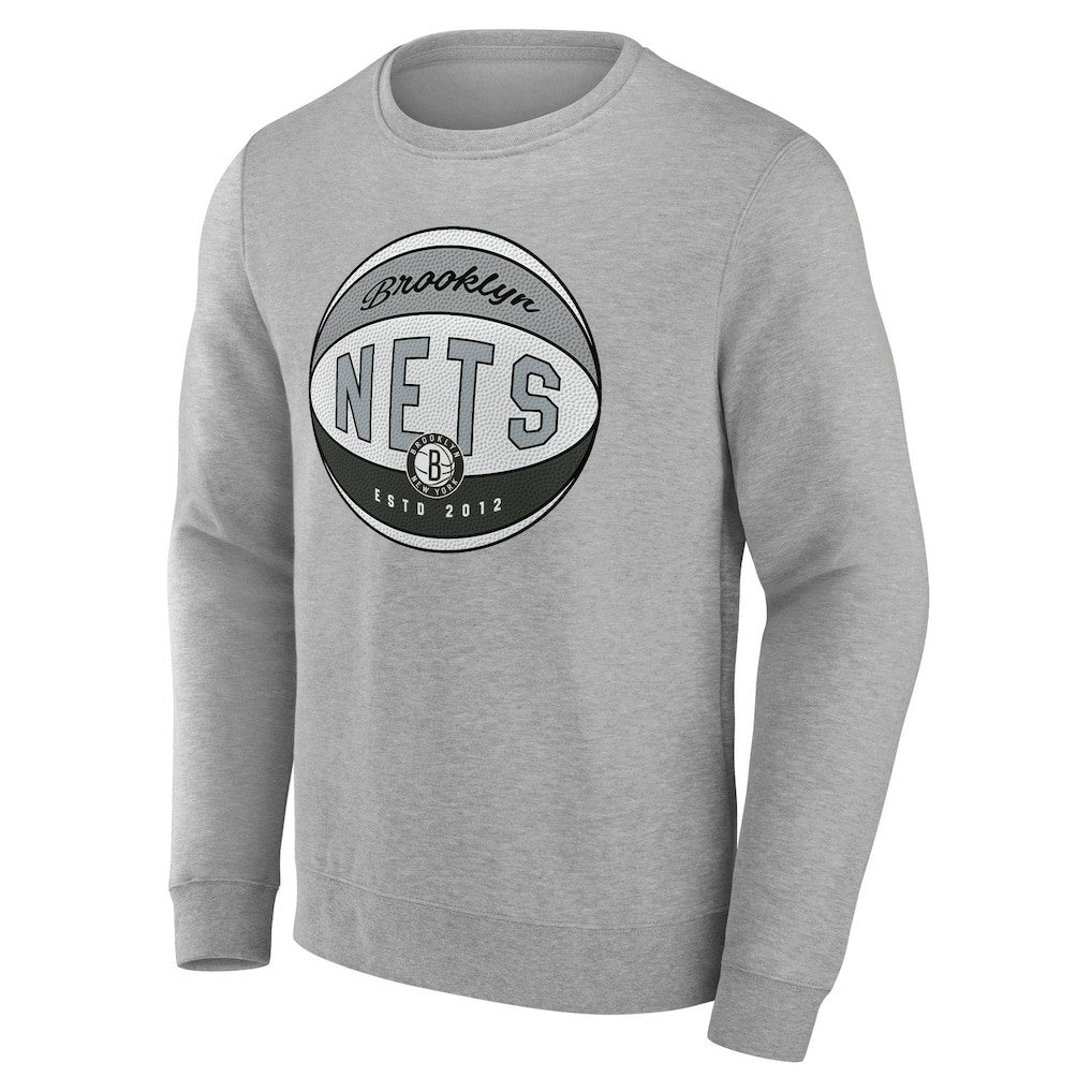 Gray Brooklyn Nets Hard Color Pullover Sweatshirt | NBA