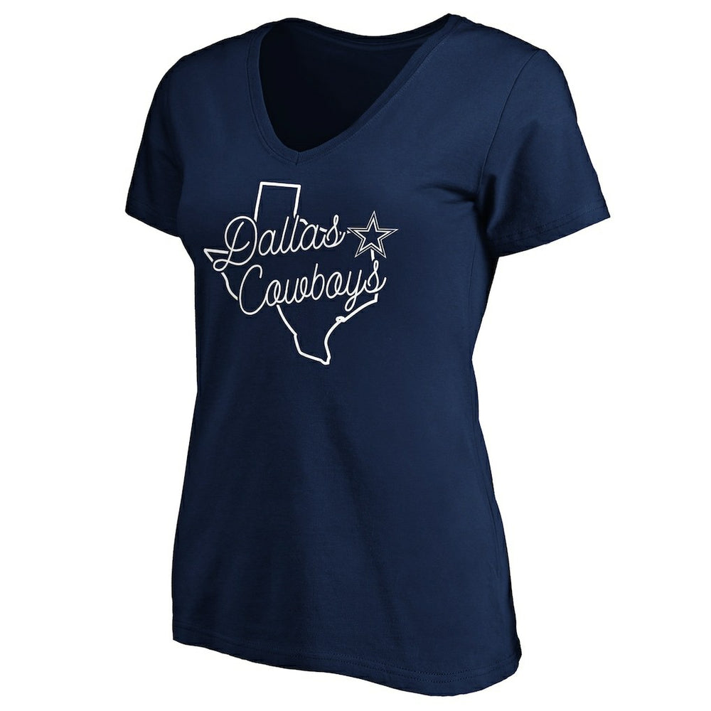 Dallas Cowboys Women's Script V-Neck T-Shirt | NFL Hot