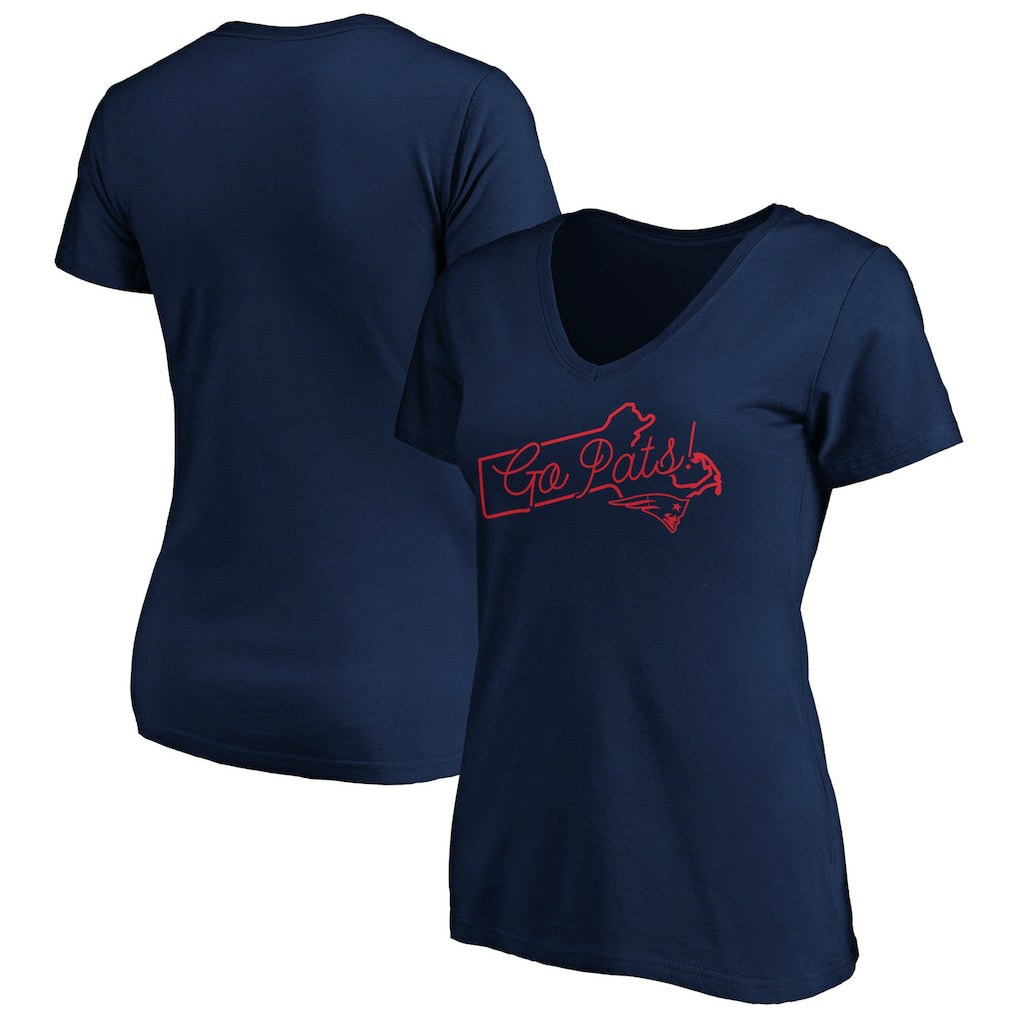 New England Patriots Women's Script V-Neck T-Shirt | NFL US