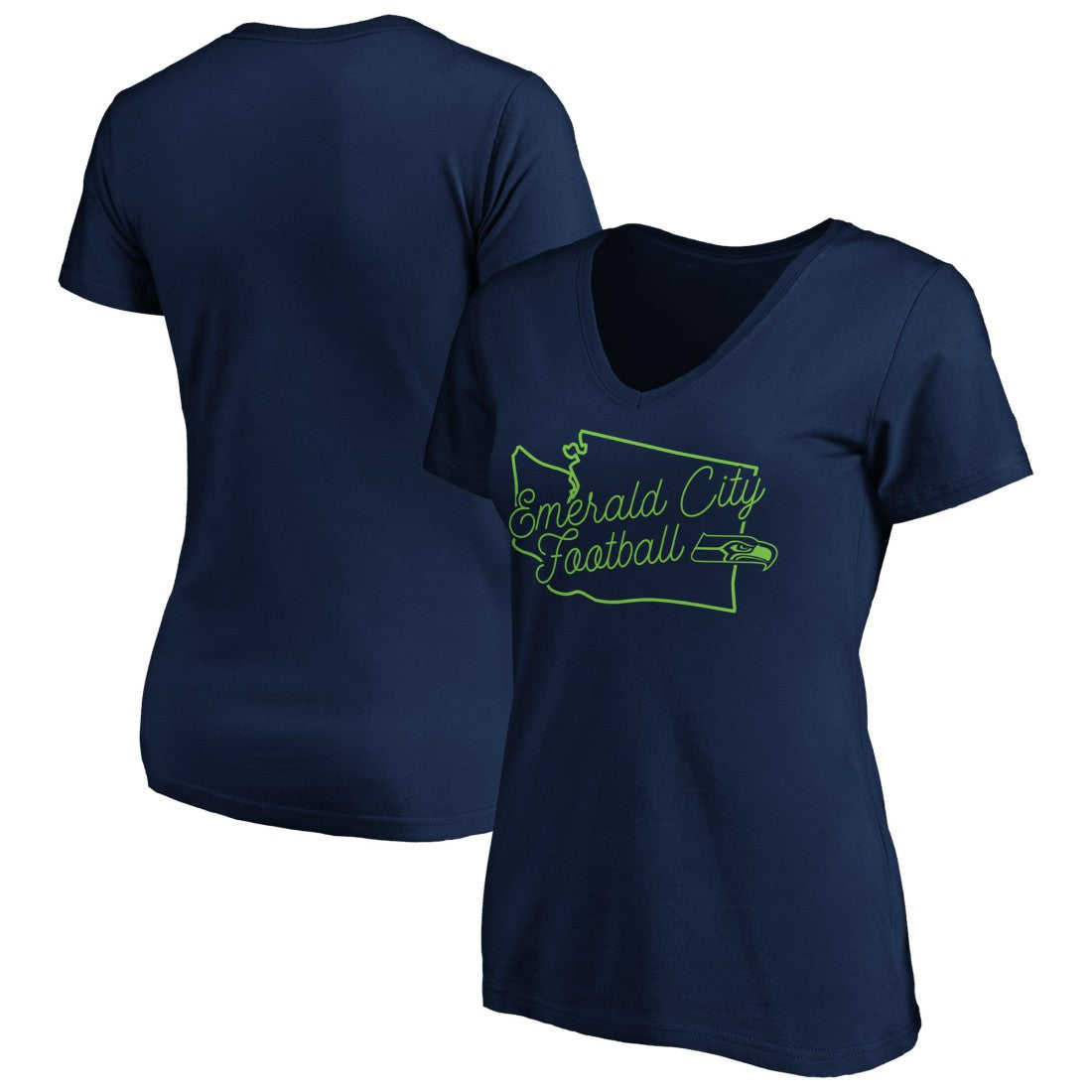 Seattle Seahawks Women's Script V-Neck T-Shirt | NFL Online