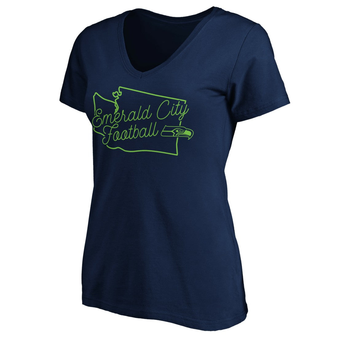 Seattle Seahawks Women's Script V-Neck T-Shirt | NFL Online