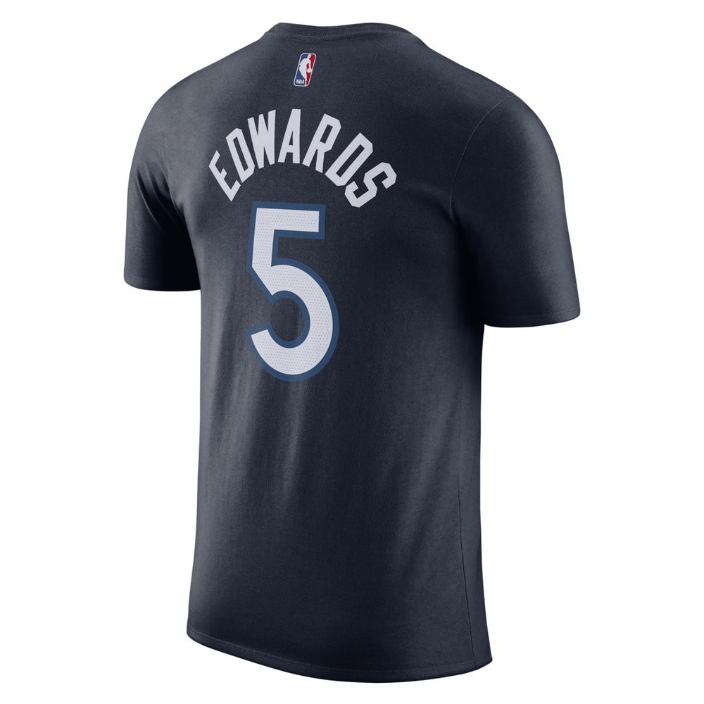 Navy Anthony Edwards Minnesota Timberwolves Icon 2022/23 Name & Number T-Shirt | NBA