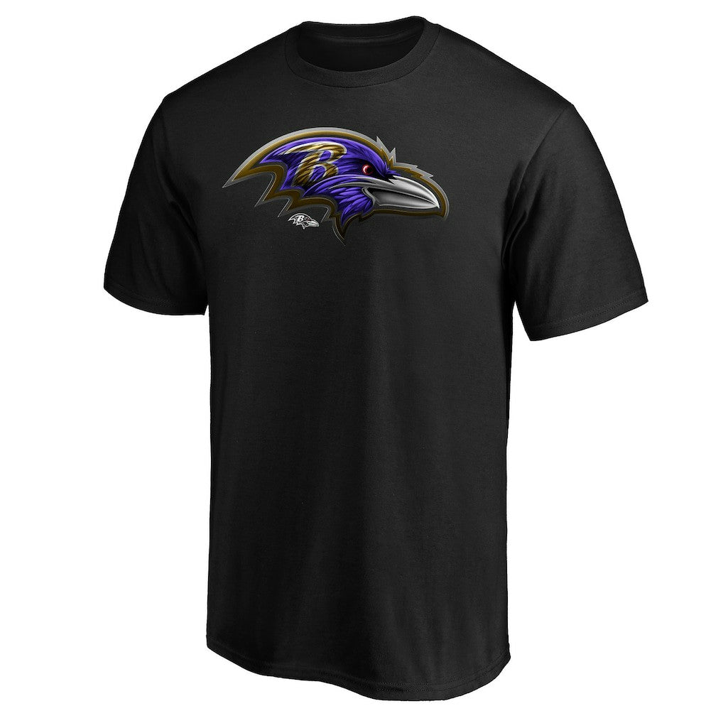 Baltimore Ravens Midnight Mascot Team Logo T-Shirt | NFL Outlet