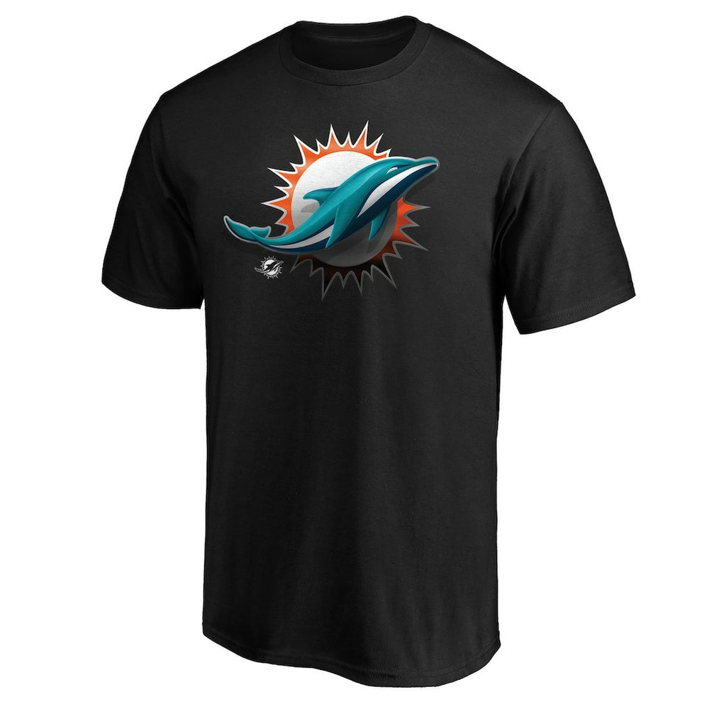 Miami Dolphins Midnight Mascot Team Logo T-Shirt | NFL Outlet