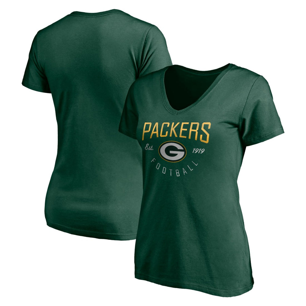 Green Bay Packers Women's Live For It V-Neck T-Shirt | NFL New
