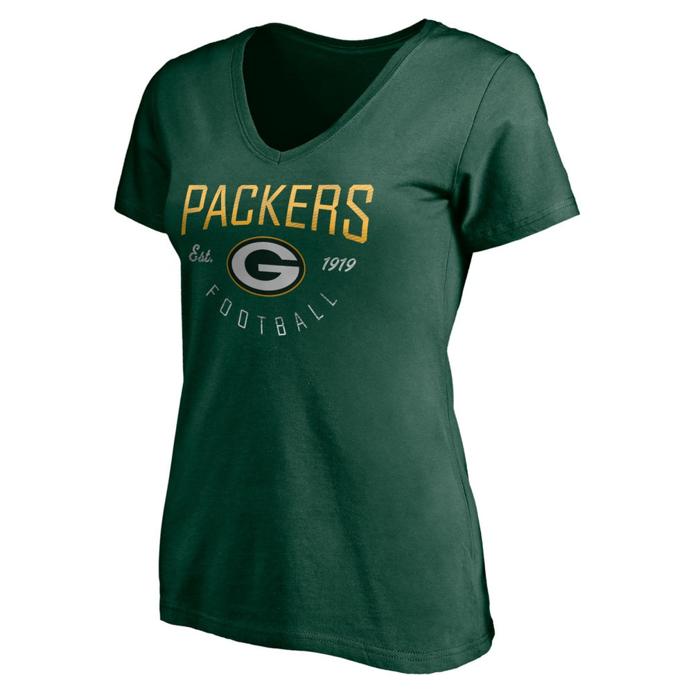 Green Bay Packers Women's Live For It V-Neck T-Shirt | NFL New