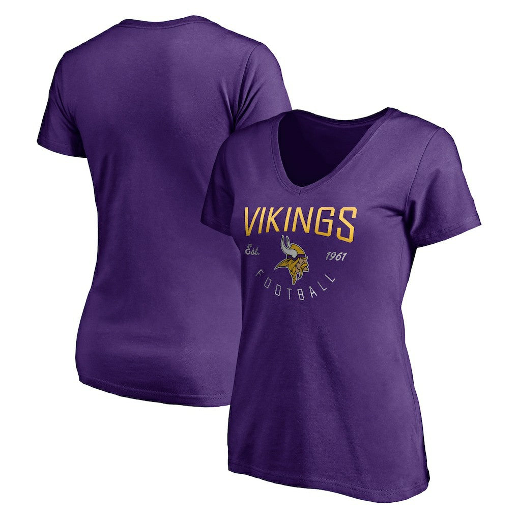 Minnesota Vikings Women's Live For It V-Neck T-Shirt | NFL On sale