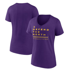 Minnesota Vikings Women's Hometown Collection Defend The North V-Neck T-Shirt | NFL Discount
