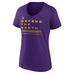 Minnesota Vikings Women's Hometown Collection Defend The North V-Neck T-Shirt | NFL Discount