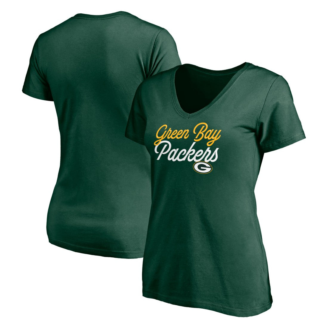 Green Bay Packers Women's Long Stride V-Neck T-Shirt | NFL Outlet