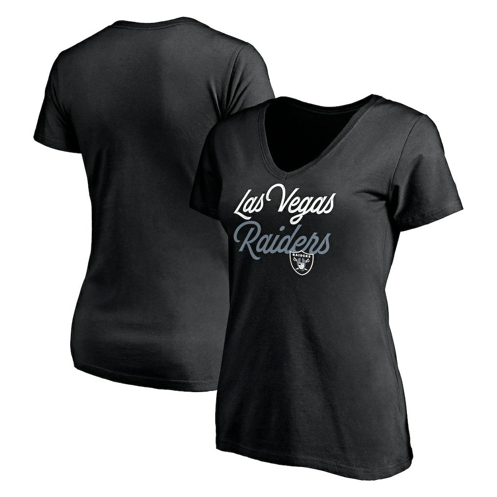 Las Vegas Raiders Women's Long Stride V-Neck T-Shirt | NFL New