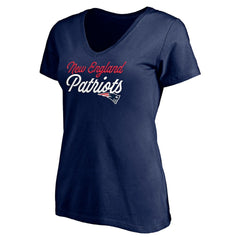 New England Patriots Women's Long Stride V-Neck T-Shirt | NFL New