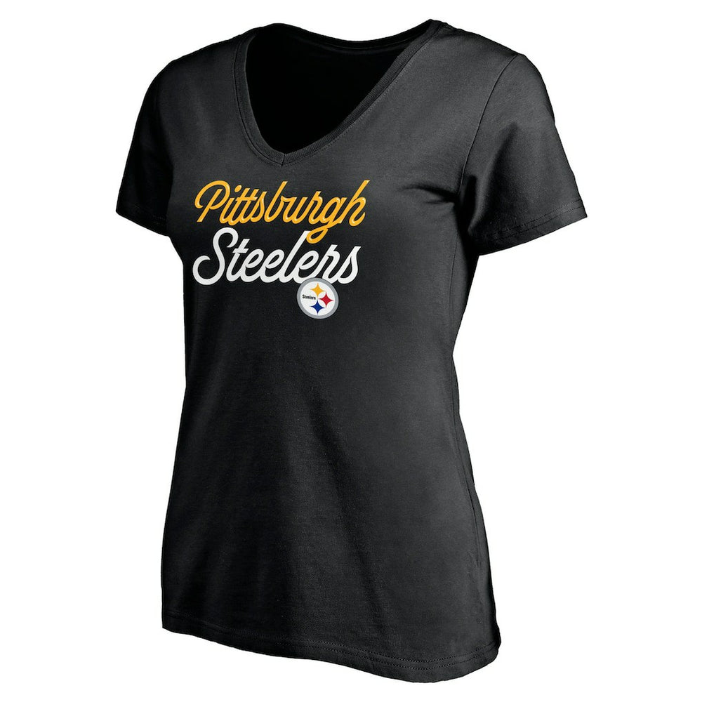 Pittsburgh Steelers Women's Long Stride V-Neck T-Shirt | NFL US