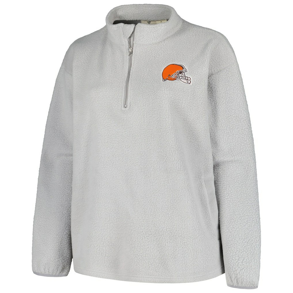 Cleveland Browns Profile Women's Plus Size Sherpa Quarter-Zip Jacket | NFL Near me
