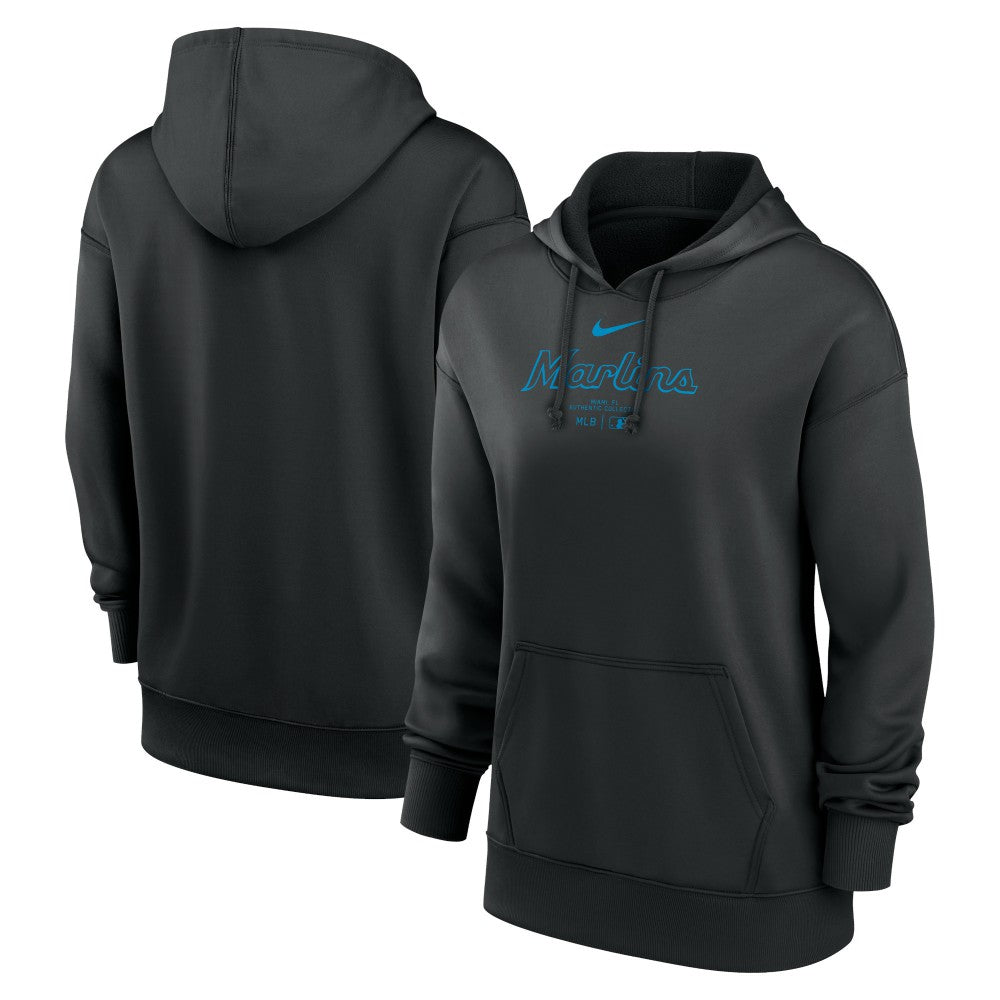 Miami Marlins Nike Women's Authentic Collection Performance Pullover Hoodie - MLB Hoodies