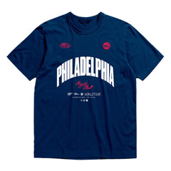 Navy Philadelphia 76ers Bleacher Report x  Unisex World Tour T-Shirt | NBA