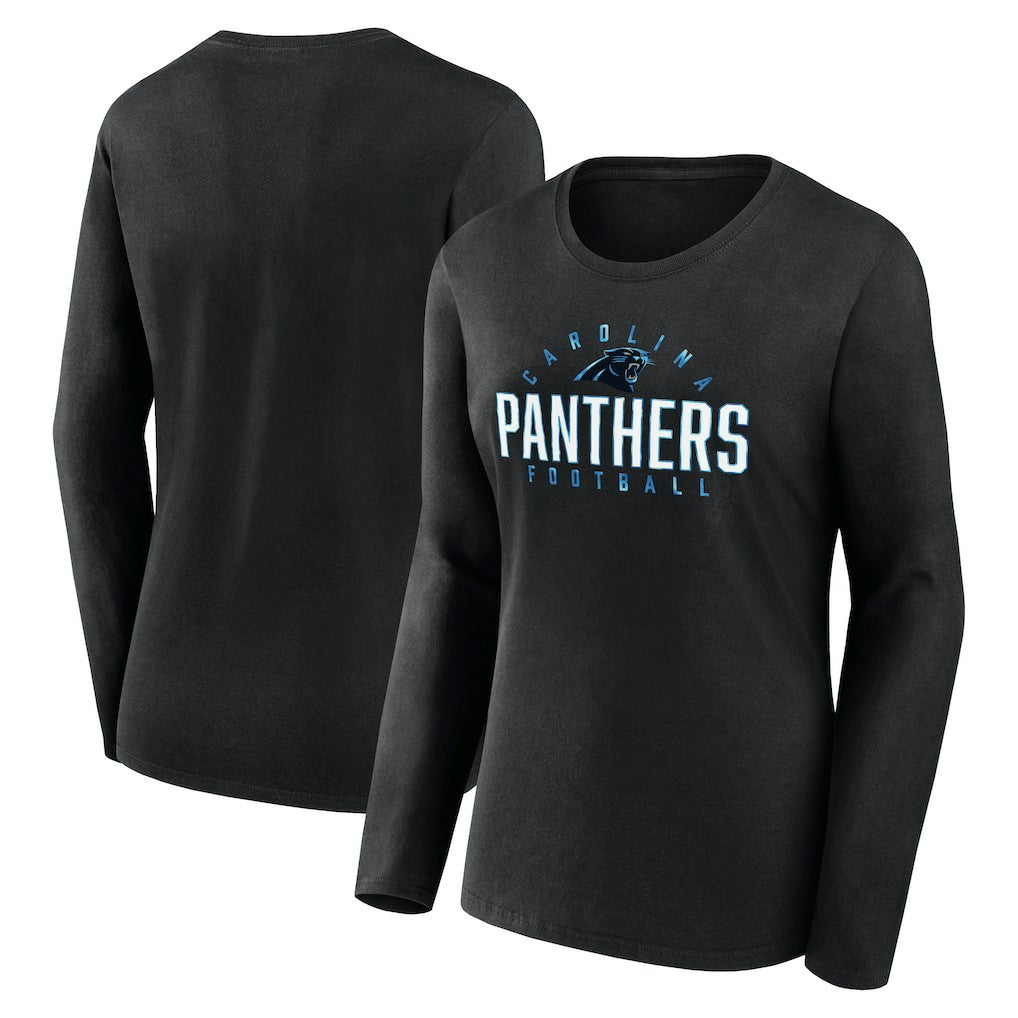 Carolina Panthers Women's Plus Size Foiled Play Long Sleeve T-Shirt | NFL Outlet