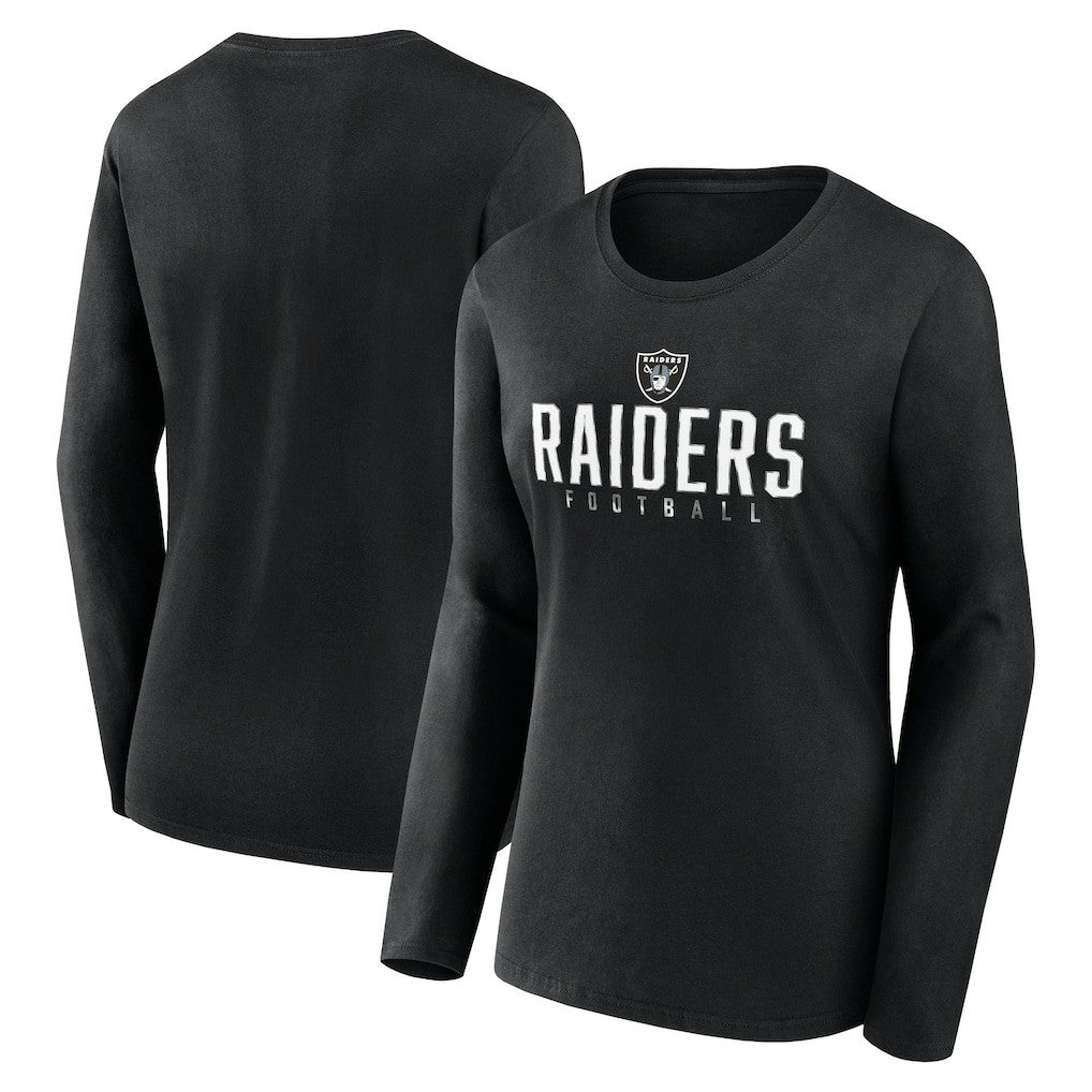 Las Vegas Raiders Women's Plus Size Foiled Play Long Sleeve T-Shirt | NFL Hot