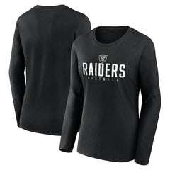 Las Vegas Raiders Women's Plus Size Foiled Play Long Sleeve T-Shirt | NFL Hot