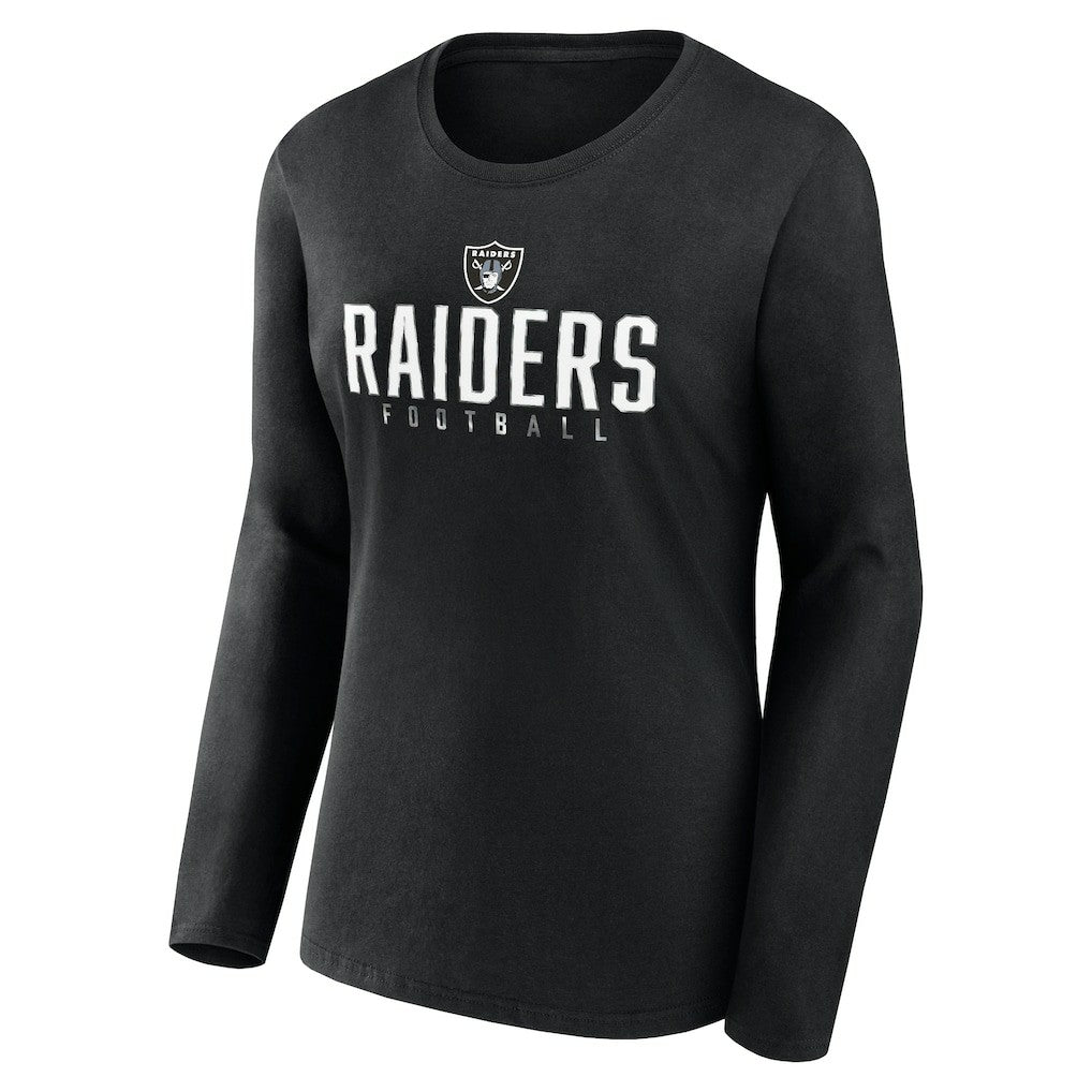 Las Vegas Raiders Women's Plus Size Foiled Play Long Sleeve T-Shirt | NFL Hot