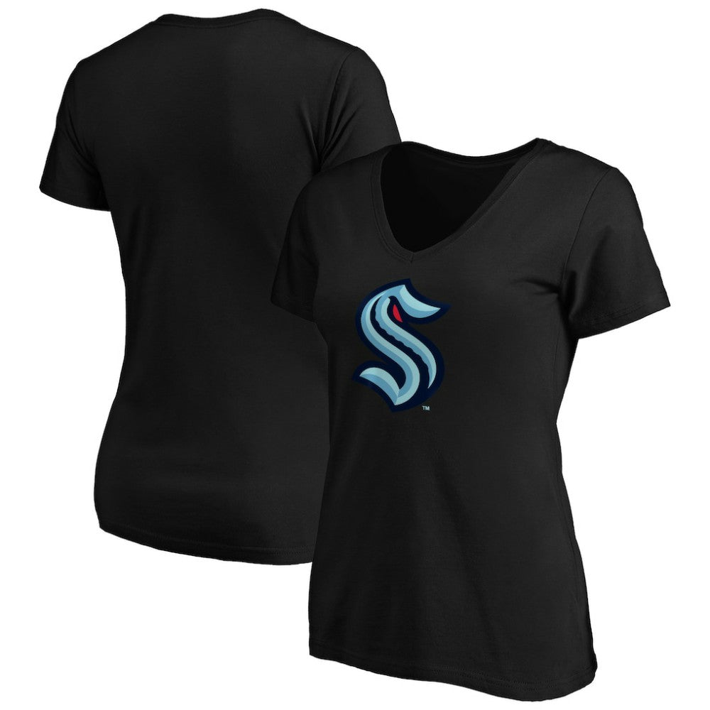 Seattle Kraken Women's Primary Logo V-Neck T-Shirt -  NHL T-shirts