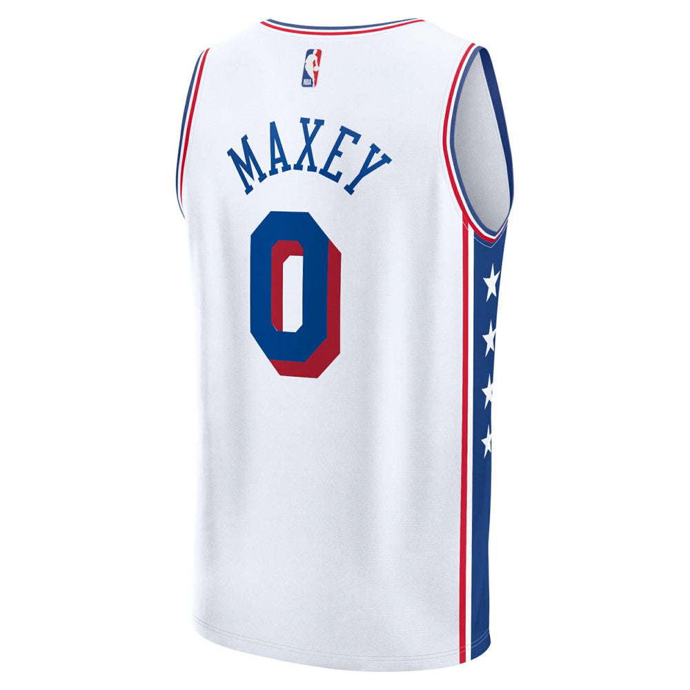 White Tyrese Maxey Philadelphia 76ers Fast Break Replica Player Jersey | NBA