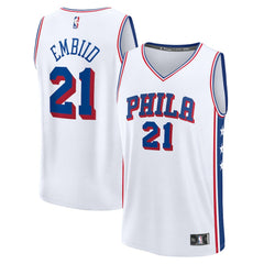 White Joel Embiid Philadelphia 76ers Fast Break Replica Player Jersey | NBA