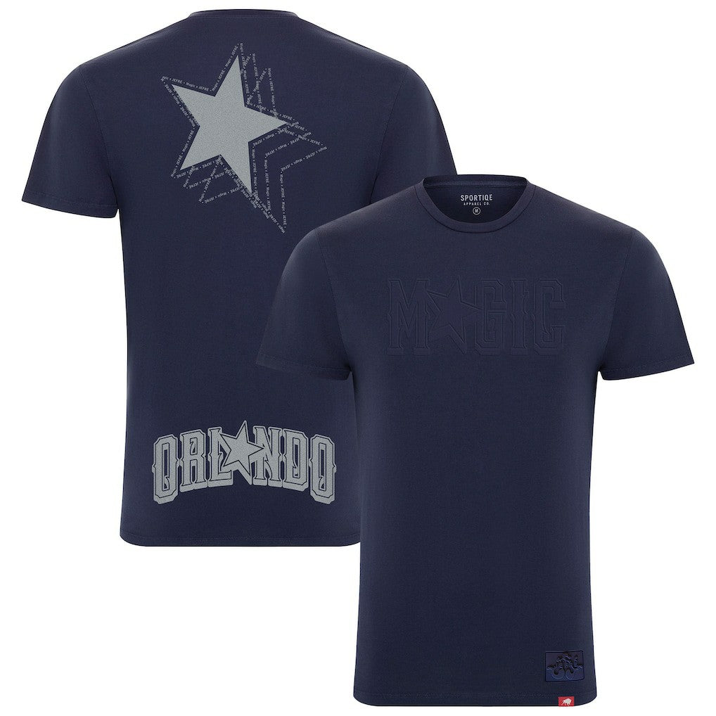 Heather Navy Orlando Magic x JEFRE Sportiqe Unisex 2023/24 City Edition Bingham T-shirt | NBA