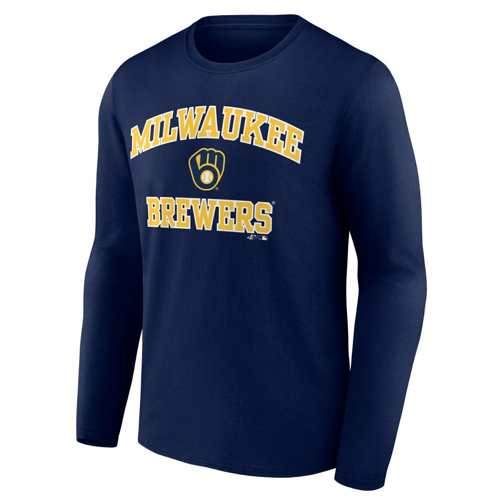 Milwaukee Brewers Logo Athletic Heart & Soul Long Sleeve T-Shirt - MLB T-shirts