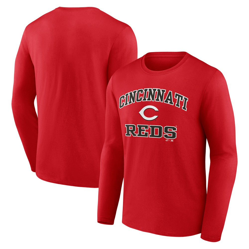 Cincinnati Reds Logo Athletic Heart & Soul Long Sleeve T-Shirt - MLB T-shirts