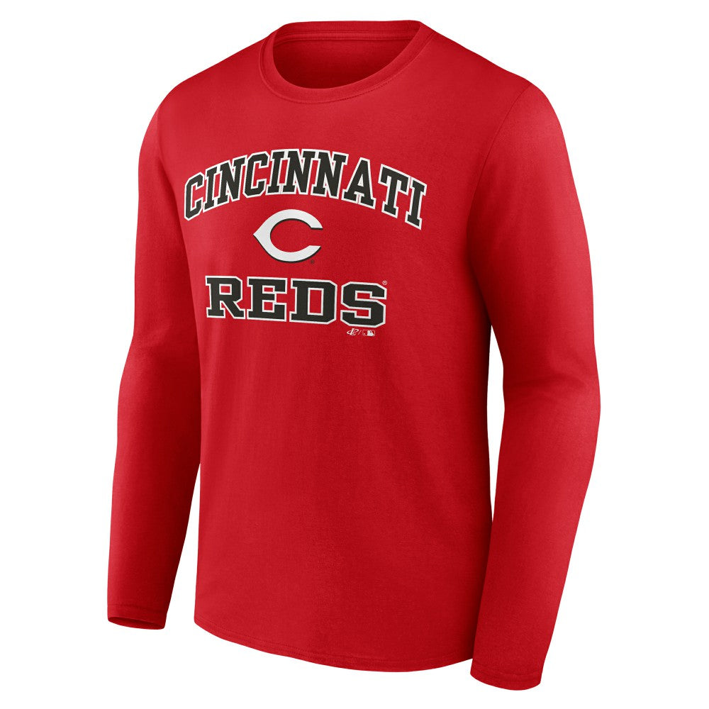Cincinnati Reds Logo Athletic Heart & Soul Long Sleeve T-Shirt - MLB T-shirts