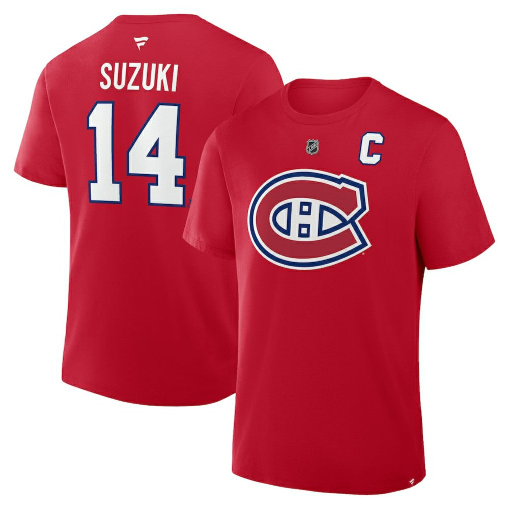 Nick Suzuki Montreal Canadiens Fanatics Authentic Stack Name & Number T-Shirt -  NHL T-shirts