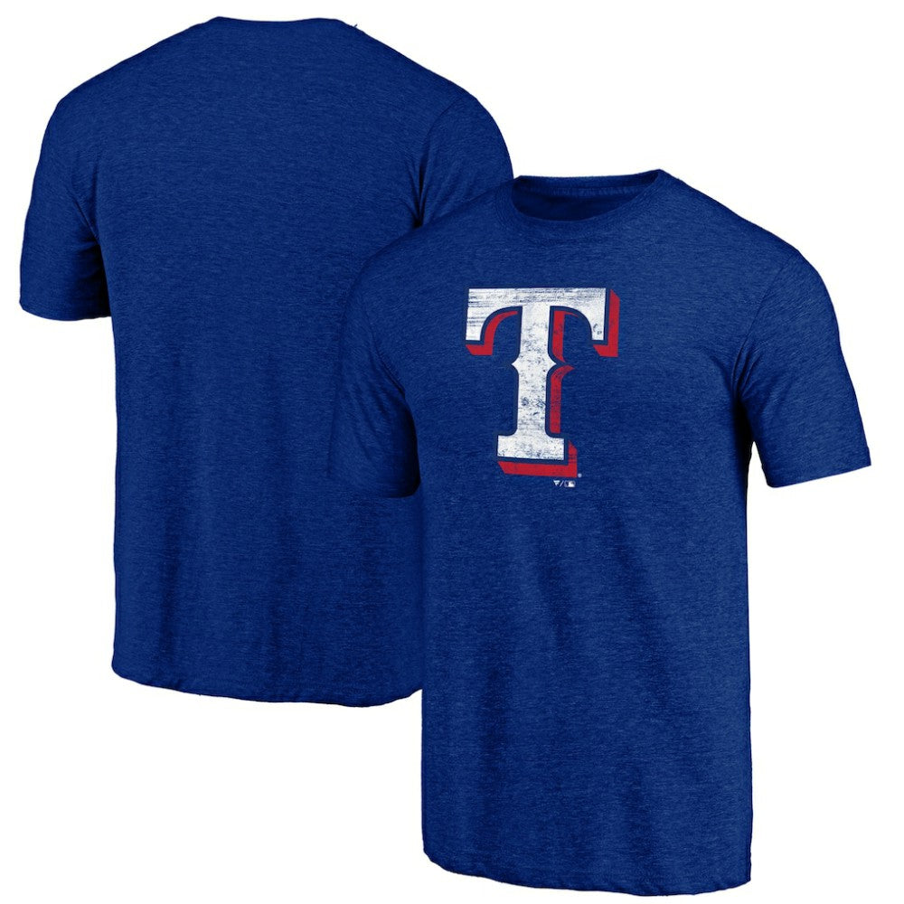 Texas Rangers Official Logo Tri-Blend T-Shirt - MLB T-shirts