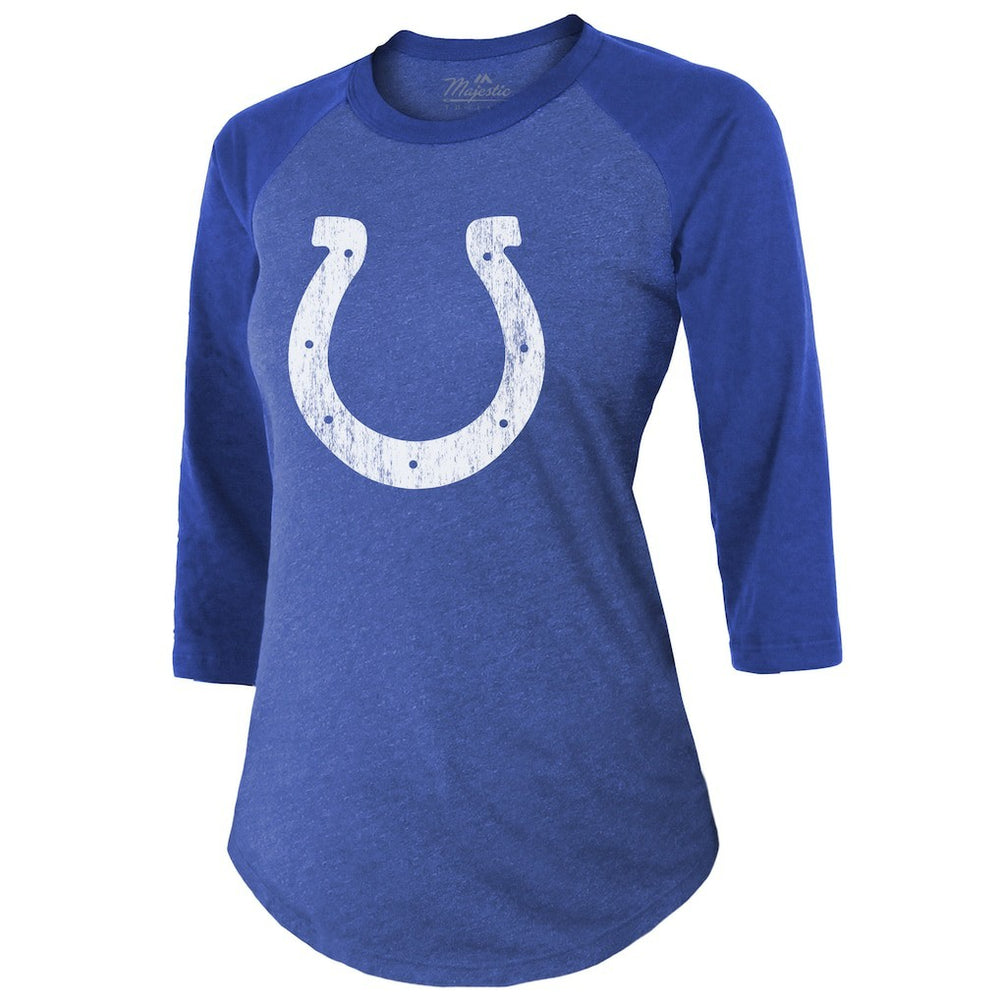 Indianapolis Colts Anthony Richardson  Majestic Threads Women's Player Name & Number Tri-Blend 3/4-Sleeve Fitted T-Shirt | NFL Hot