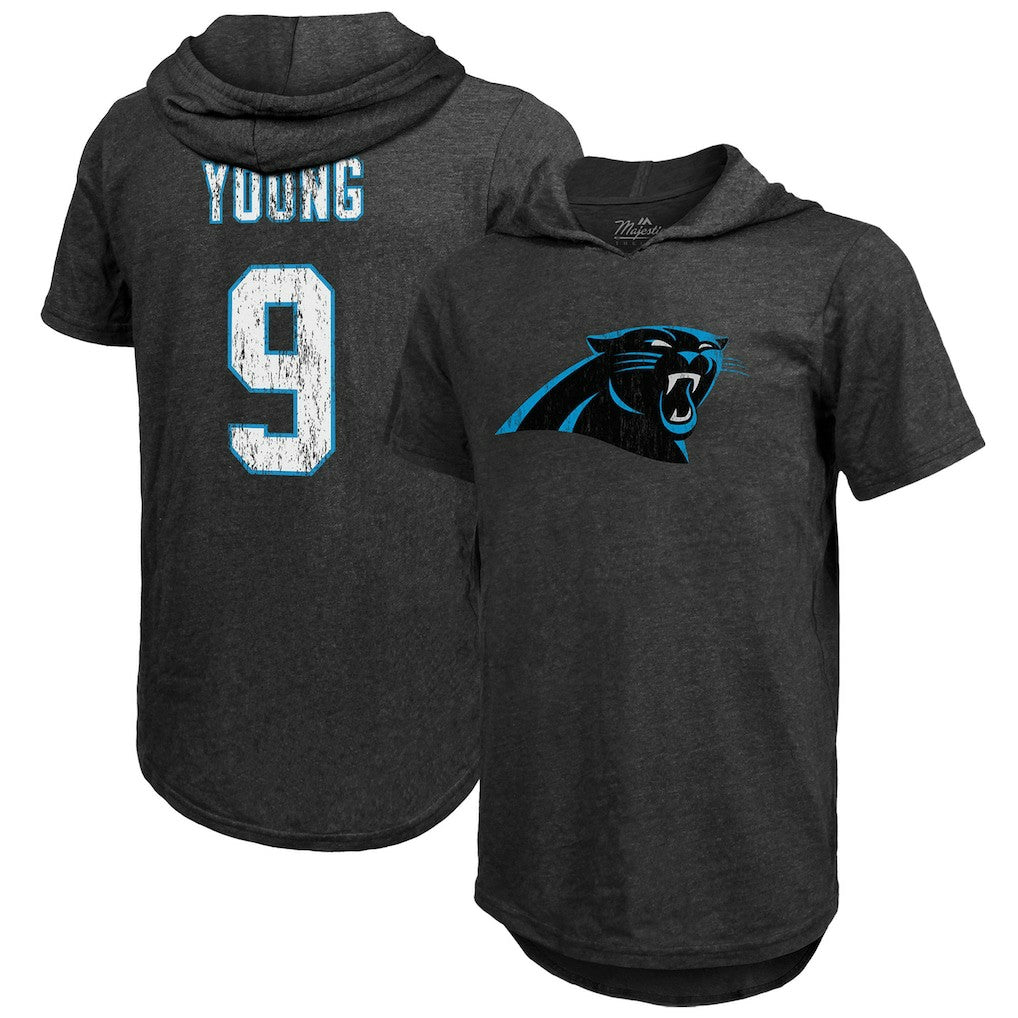 Carolina Panthers Bryce Young  Majestic Threads Player Name & Number Tri-Blend Slim Fit Hoodie T-Shirt | NFL Online