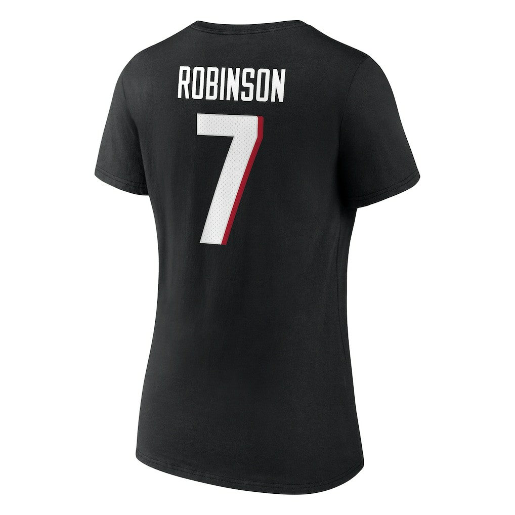 Atlanta Falcons Bijan Robinson  Women's Icon Name & Number V-Neck T-Shirt | NFL Near me