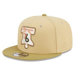 Khaki/Tan Philadelphia 76ers Green Collection Repreve 9FIFTY Snapback Hat | NBA