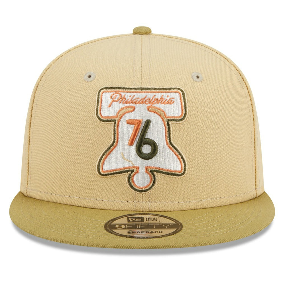 Khaki/Tan Philadelphia 76ers Green Collection Repreve 9FIFTY Snapback Hat | NBA