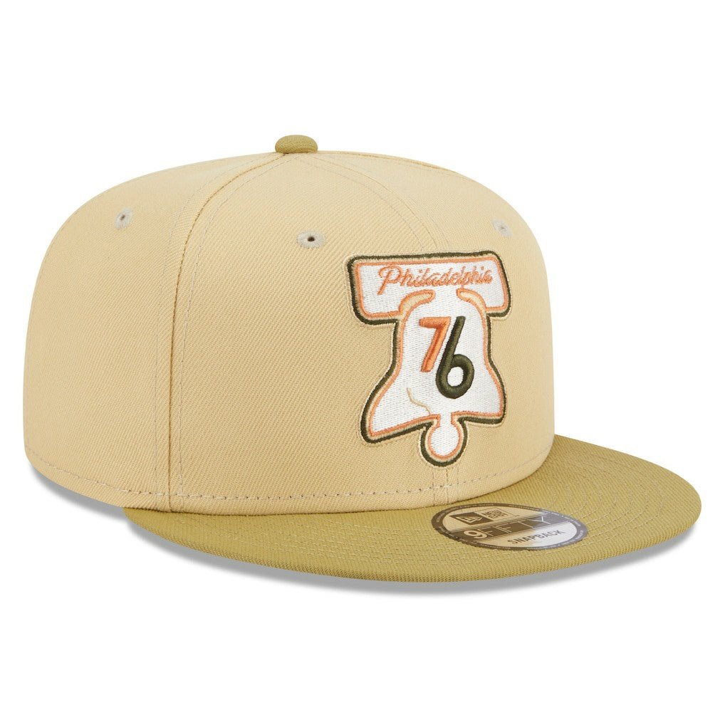 Khaki/Tan Philadelphia 76ers Green Collection Repreve 9FIFTY Snapback Hat | NBA