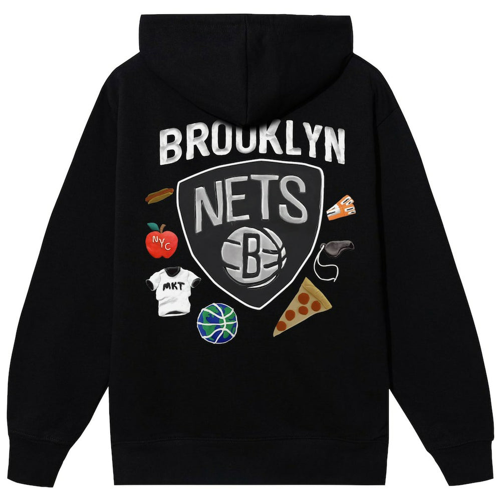 Black Brooklyn Nets NBA x MARKET Unisex Claymation Pullover Hoodie | NBA