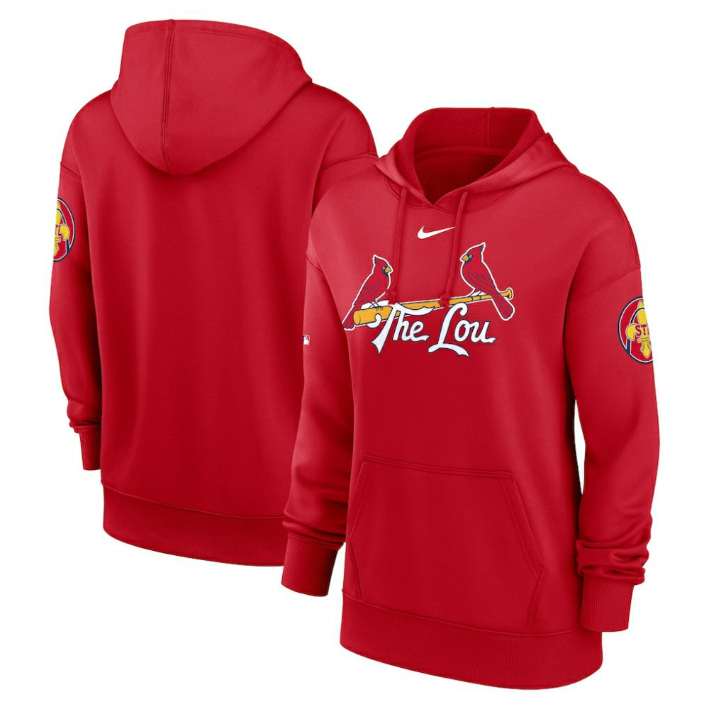 St. Louis Cardinals Nike Women's 2024 City Connect Authentic Collection Practice Performance Pullover Hoodie - MLB Hoodies