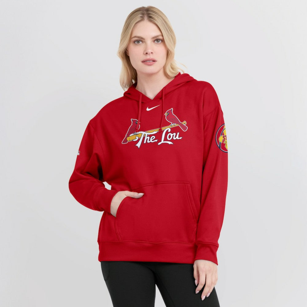 St. Louis Cardinals Nike Women's 2024 City Connect Authentic Collection Practice Performance Pullover Hoodie - MLB Hoodies