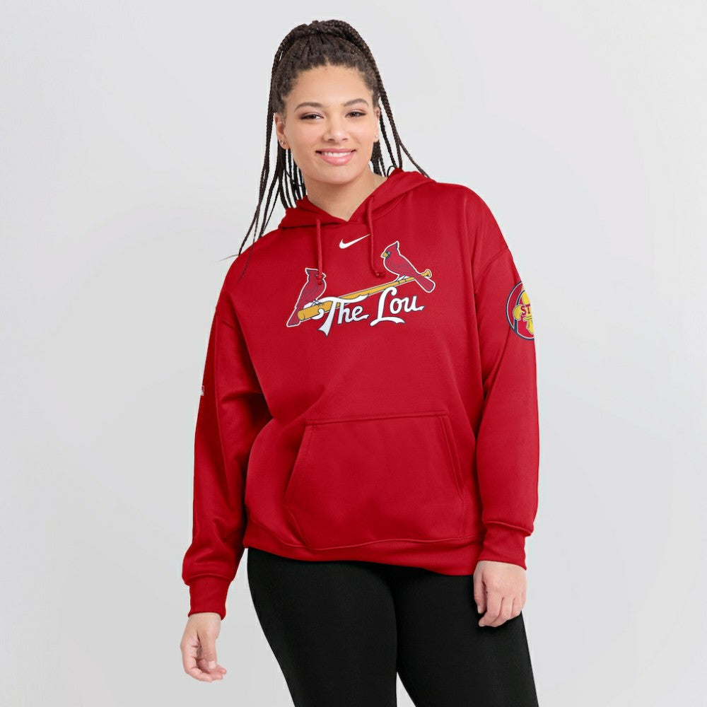 St. Louis Cardinals Nike Women's 2024 City Connect Authentic Collection Practice Performance Pullover Hoodie - MLB Hoodies
