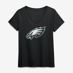 Philadelphia Eagles Logo Athletic Women's Primary Logo V-Neck T-Shirt | NFL Outlet
