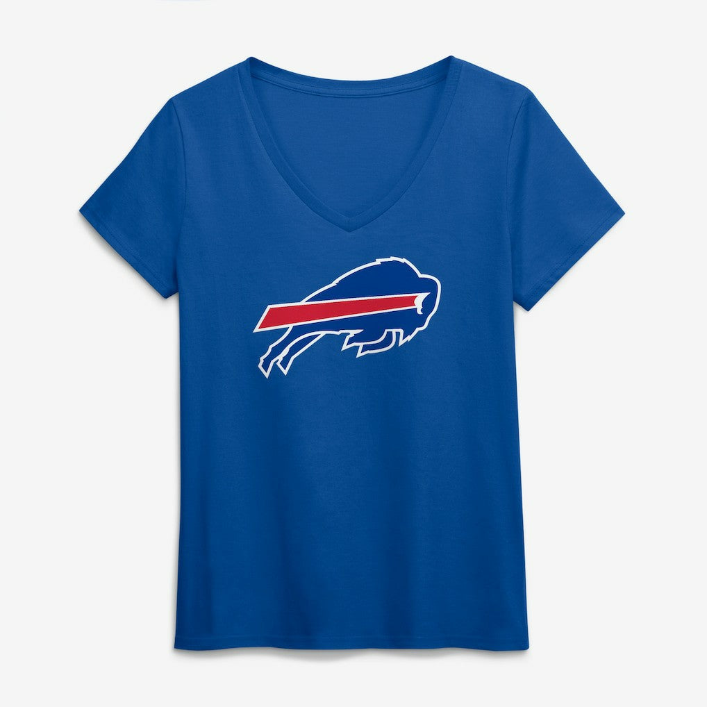 Buffalo Bills Logo Athletic Women's Primary Logo V-Neck T-Shirt | NFL New